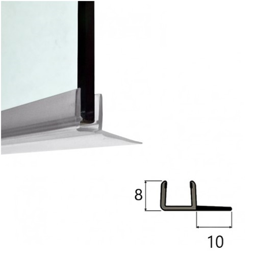 Guarnizione box doccia baffo laterale 15 mm - per vetro 4 mm   h + - 190 cm