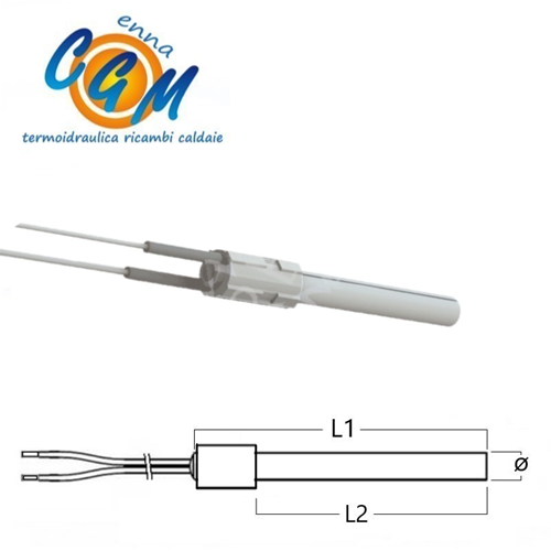 RESISTENZA ACCENSIONE liscia - 300 w - L1: 110 - L2: 78 - ø: 11,60 - PSX-2-240-B  DZ