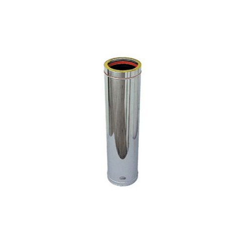 TUBO ACCIAIO INOX AISI 304/316  -  80/130 ø  1m DOPPIA PARETE