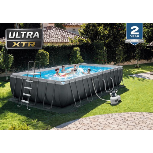 PISCINA RETTANGOLARE ULTRA XTR FRAME cm. 975x488x132 h Intex POMPA SABBIA - COPERTURA - SOTTOFONDO - SCALETTA