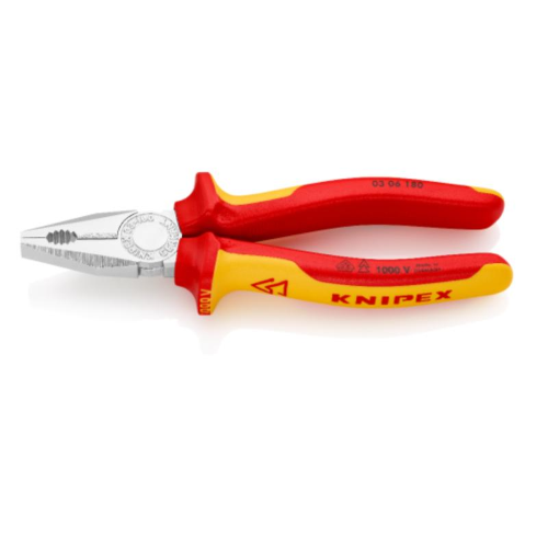 Pinza universale KNIPEX per elettricisti collaudati VDE cromata 180 mm